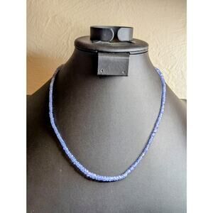925 Sterling Silver Genuine Beaded Natural Tanzanite 18"-20" Necklace